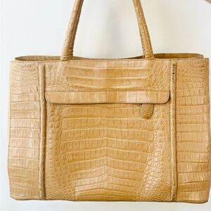 Large Nancy Gonzales genuine crocodile large handbag/tote